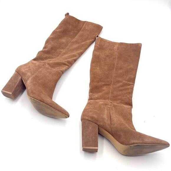 STEVE MADDEN RADDLE TAN LEATHER/SUEDE BOOTS women's size 9.5 - Picture 11 of 12